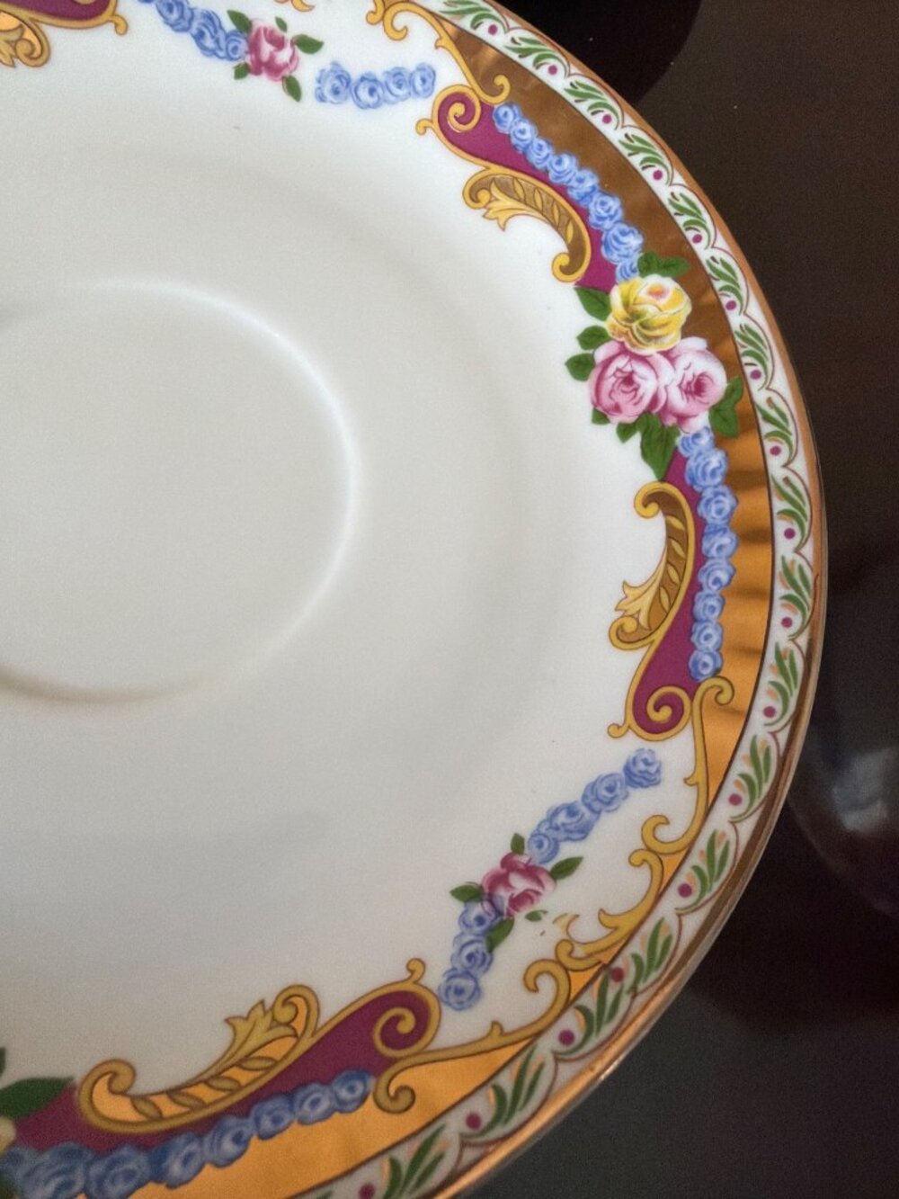 Set of 2 Vintage T. Limoges Teacup and Saucer Floral Gold Décoré à Main - Picture 11 of 13